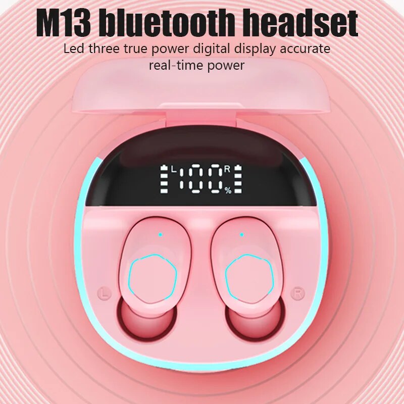 NEW M13 TWS Wireless Earbud Bt 5.2 Earphone In Ear HiFi Stereo Earphone With Mic Waterproof Earplugs Bass Music Headset