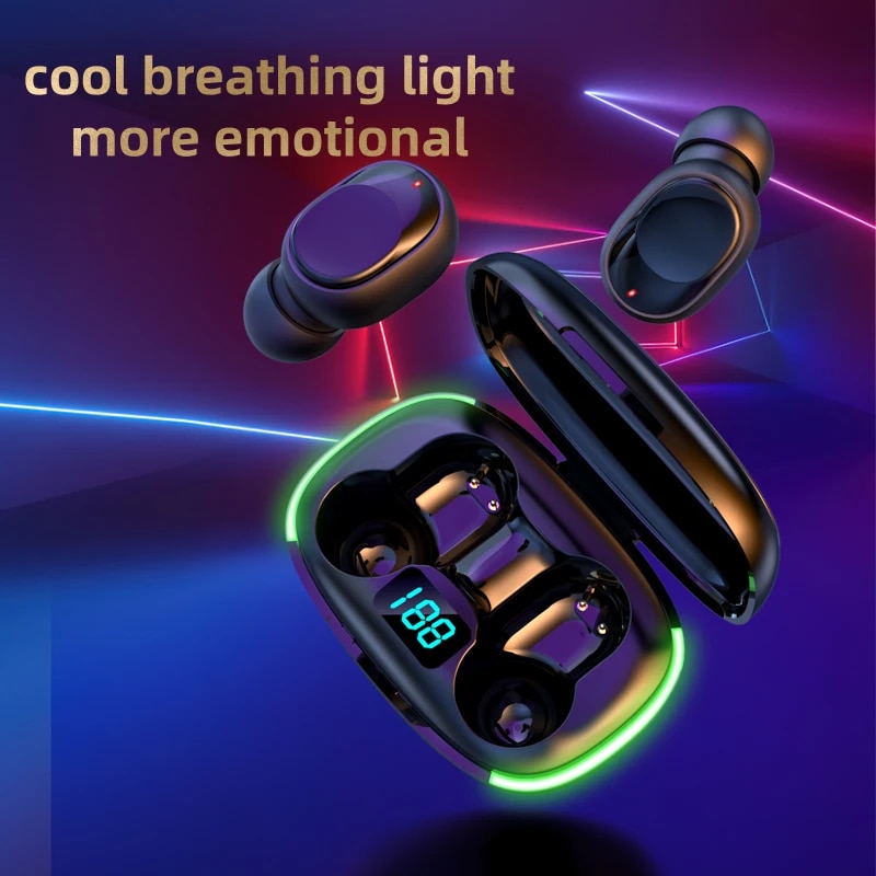 Y70 Fone Bt Earphones 5.1 TWS Wireless Headphones with LED Display Stereo Headset Touch Control Earbuds Noise Reduction