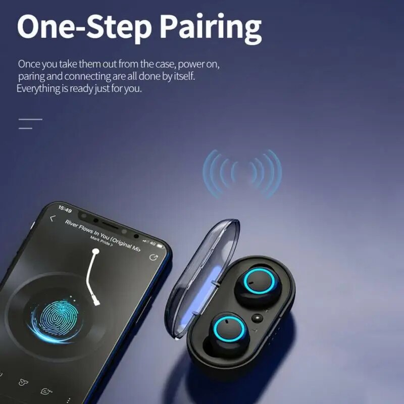 Y50 TWS Bt Earphone 5.0 Wireless Headset IPX7 Waterproof Deep Bass Earbuds True Wireless Stereo Headphone Sport Earphones