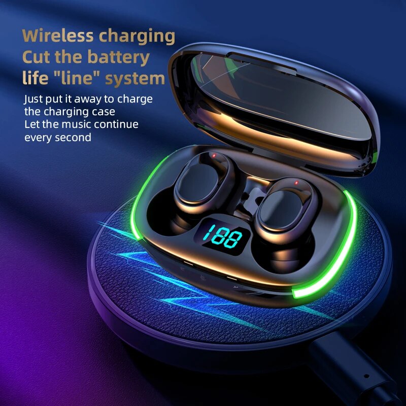 Y70 Fone Bt Earphones 5.1 TWS Wireless Headphones with LED Display Stereo Headset Touch Control Earbuds Noise Reduction