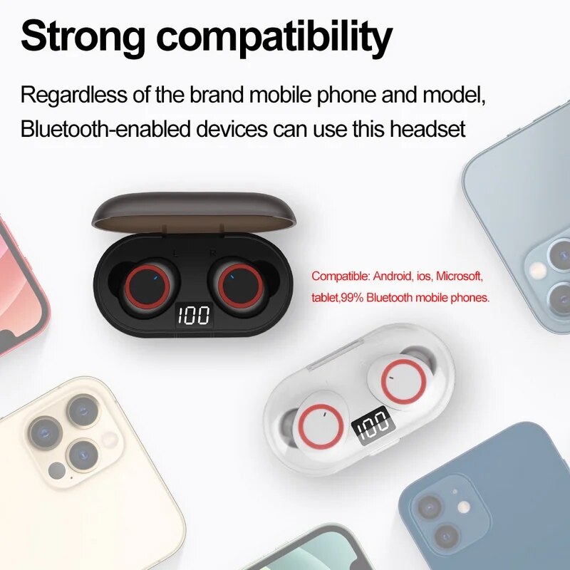 Y50 pro Bt Earphones TWS Wireless Headphones Sport Earphone Bluetooth Gaming Headset Microphone Wireless Earbuds 200 mAh