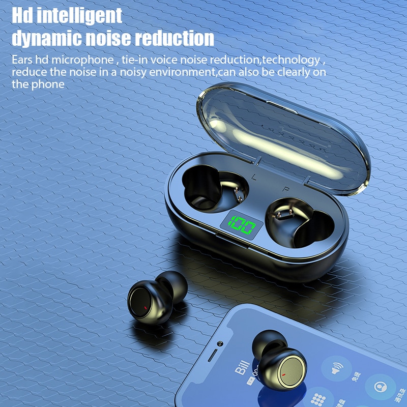 Y50 TWS Wireless Headphones Earphones Bt Touch Control Noise Reduction Stereo Waterproof Earbuds Headsets With Microphone