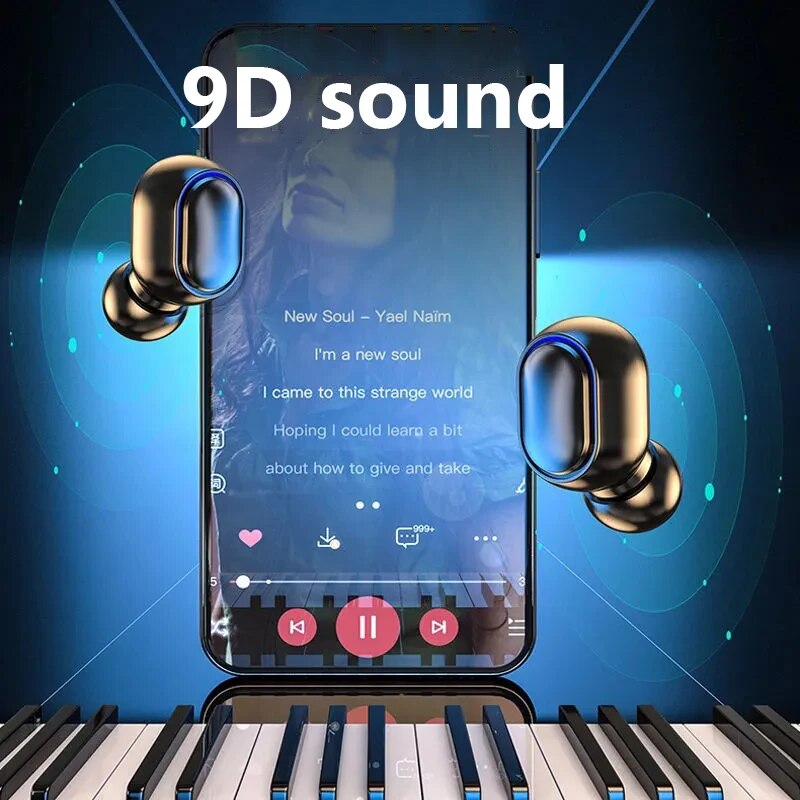 TWS Wireless Earphones HiFi Stereo 5.0 Bt Earphones in-ear Handsfree Headset Earbuds With Charging Box For all Smartphone