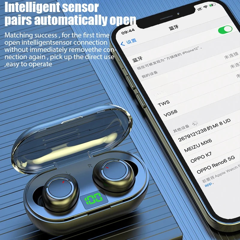 Y50 TWS Wireless Headphones Earphones Bt Touch Control Noise Reduction Stereo Waterproof Earbuds Headsets With Microphone
